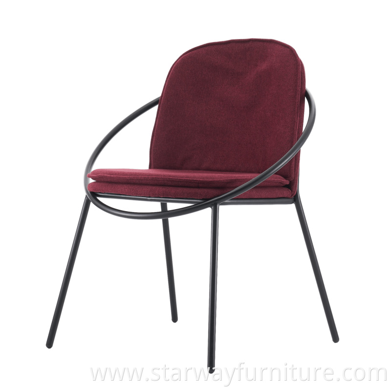 High quality modern design living room upholstery metal legs dining chair